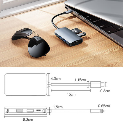 USB-C Hub Yesido HB16, 7in1, Grau