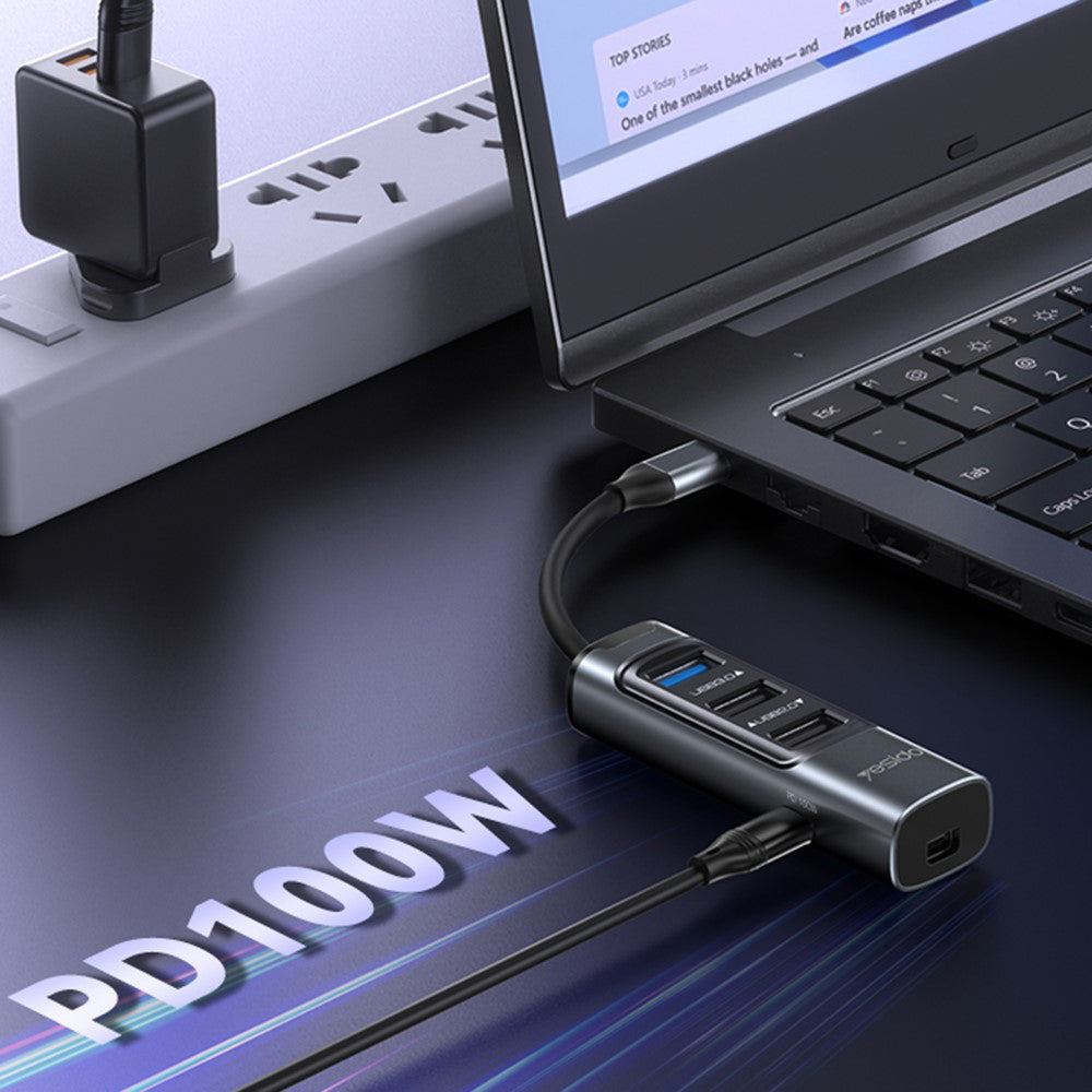 USB-C Hub Yesido HB24, 5in1, Grau