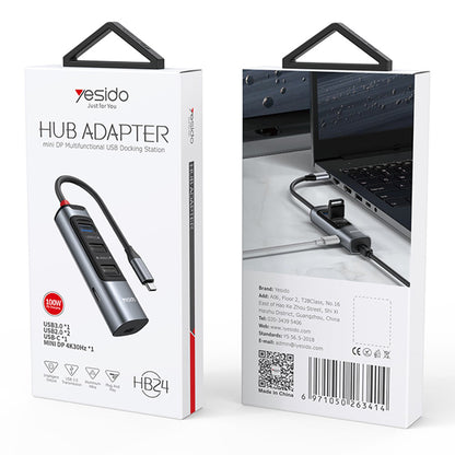 USB-C Hub Yesido HB24, 5in1, Grau
