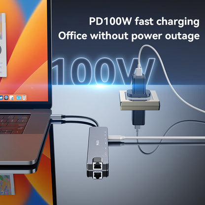 USB-C Hub Yesido HB27, 8in1, Grau