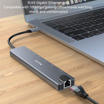 USB-C Hub Yesido HB27, 8in1, Grau