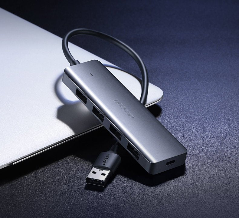 USB-Hub UGREEN CM219, 4 x USB-A 3.0 - 1 x USB-C, Grau