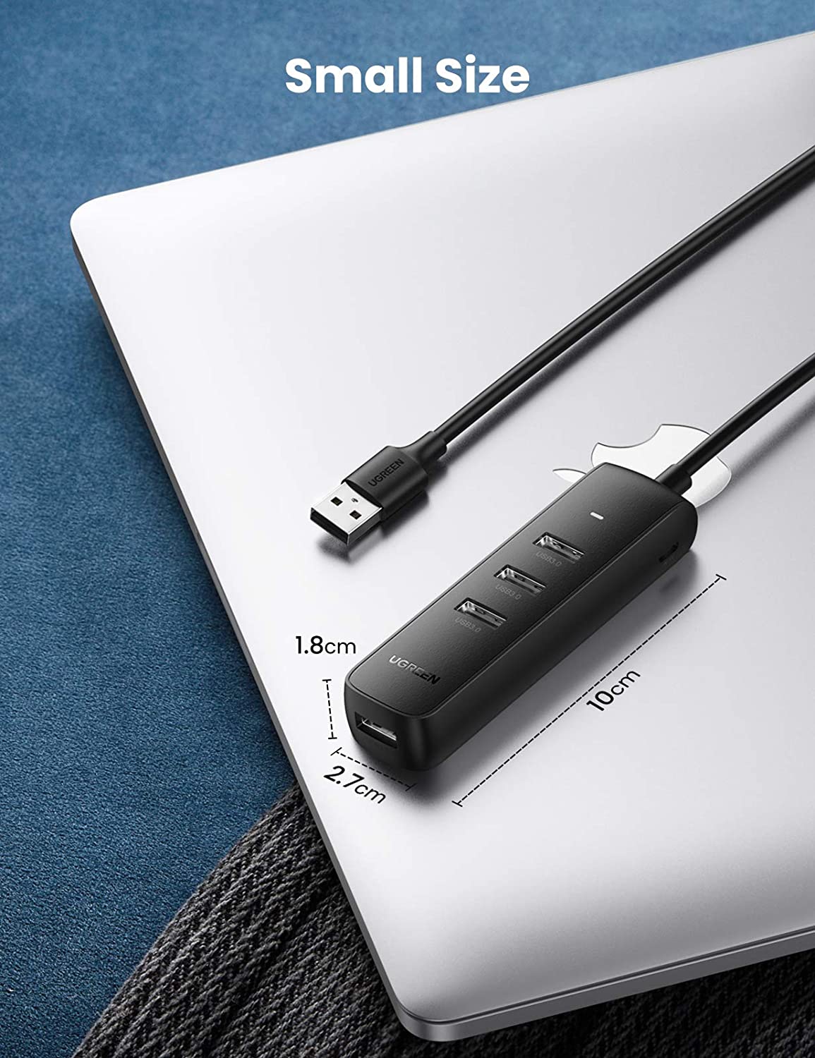 USB-Hub UGREEN CM416, 4 x USB-A 3.0, 1m, Schwarz
