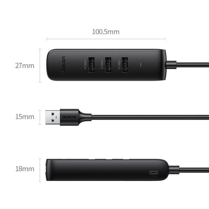 USB-Hub UGREEN CM416, 4 x USB-A 3.0, 1m, Schwarz