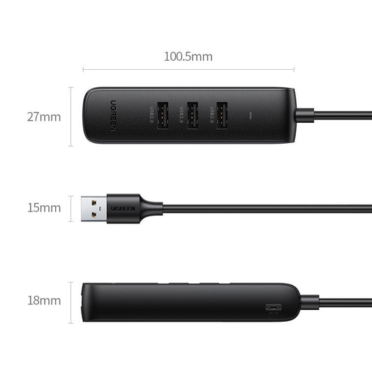 USB-Hub UGREEN CM416, 4 x USB-A 3.0, 1m, Schwarz