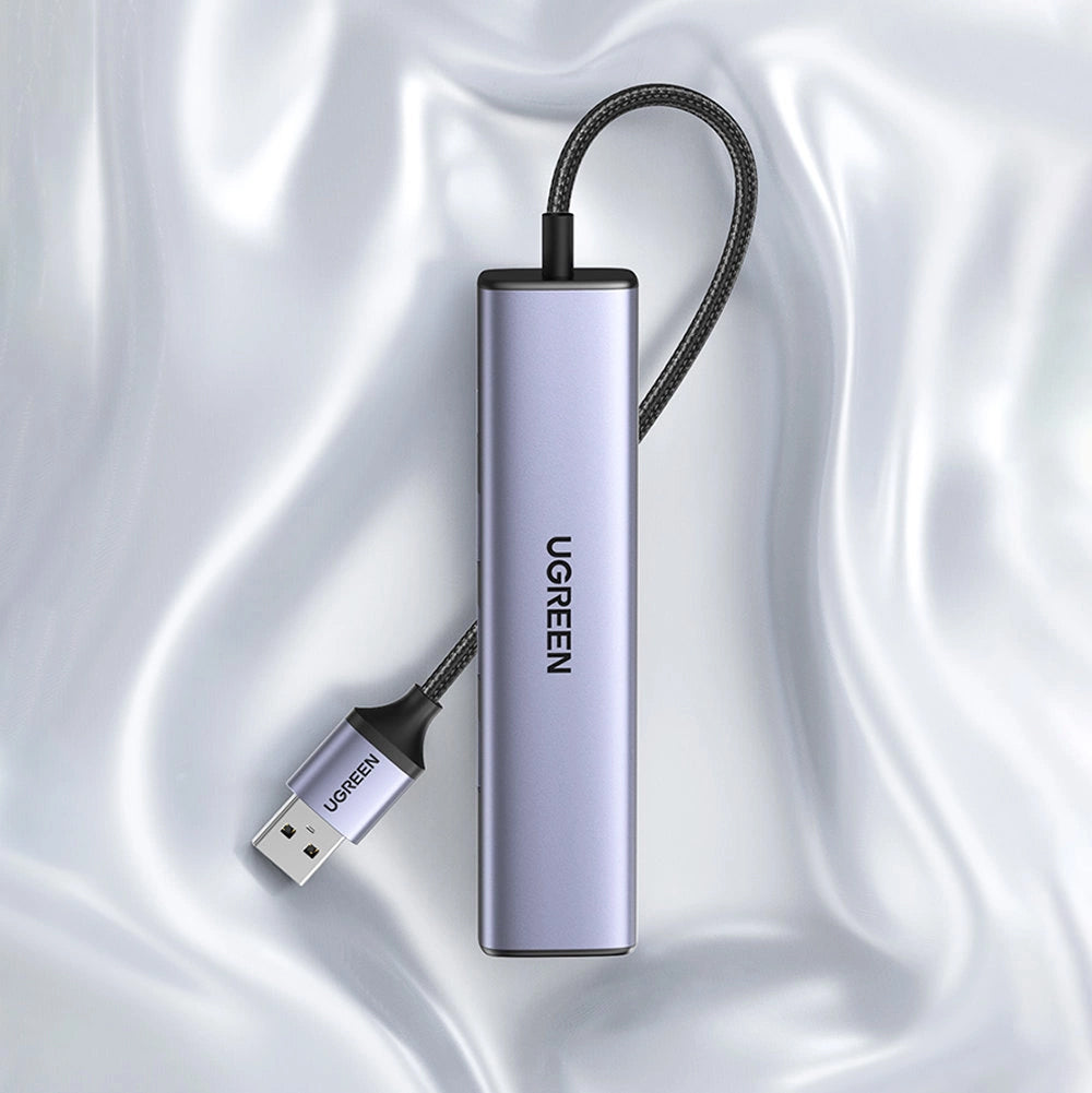 USB-Hub UGREEN CM475, 3 x USB-A 3.0 - 1 x USB-C - 1 x RJ45, Grau