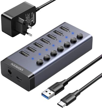 USB-Hub UGREEN CM481, 7 x USB-A 3.0, Grau