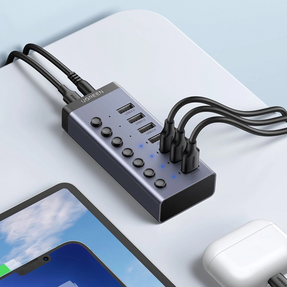 USB-Hub UGREEN CM481, 7 x USB-A 3.0, Grau