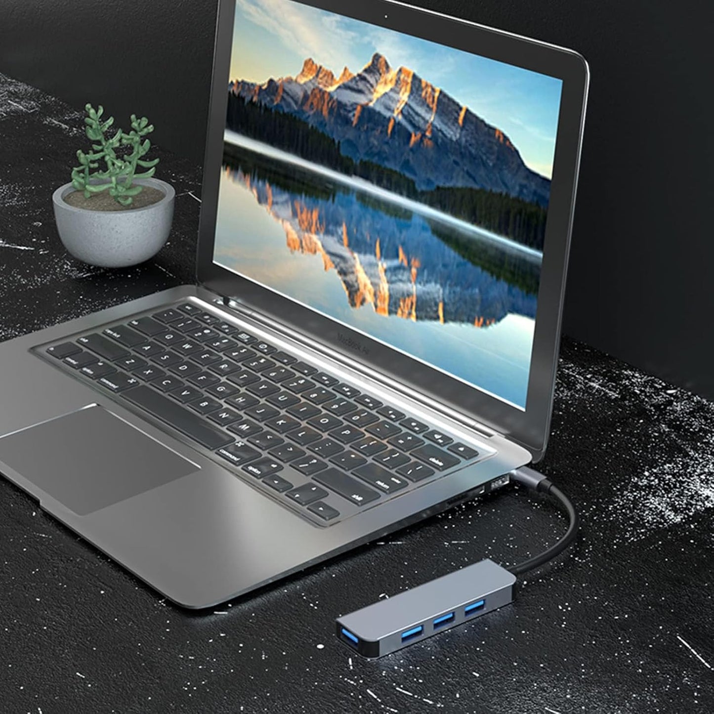 USB / USB-C Techsuit H8 DataBridge Hub, 4in1, Gray