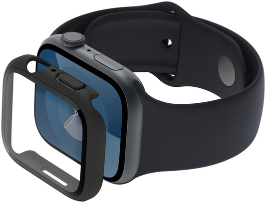 Belkin ScreenForce TemperedCurve Hülle für Apple Watch 44mm / 45mm Series, Schwarz OVG004zzBK-REV