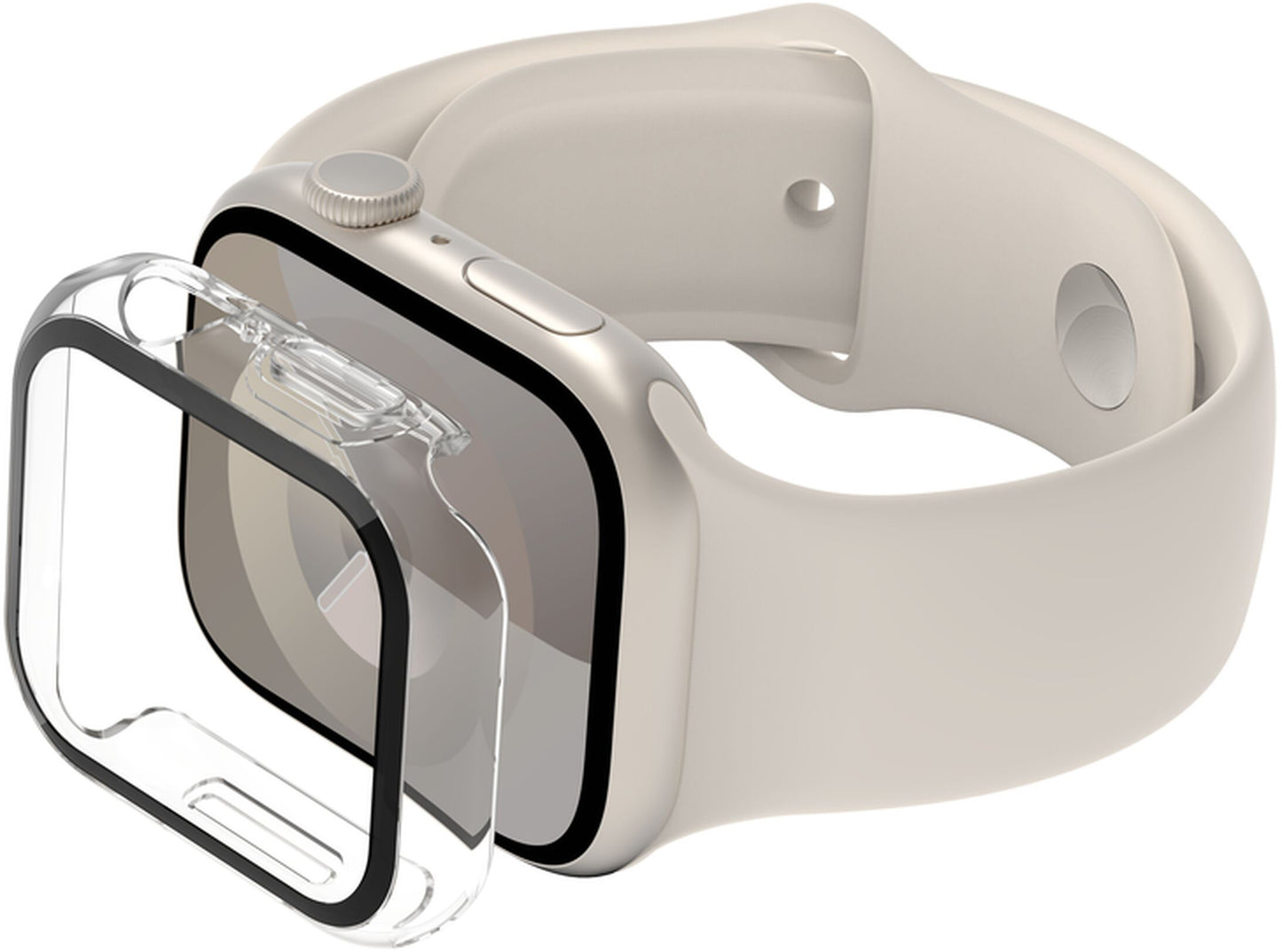 Belkin ScreenForce TemperedCurve Hülle für Apple Watch 44mm / 45mm Series, Transparent OVG004zzCL-REV