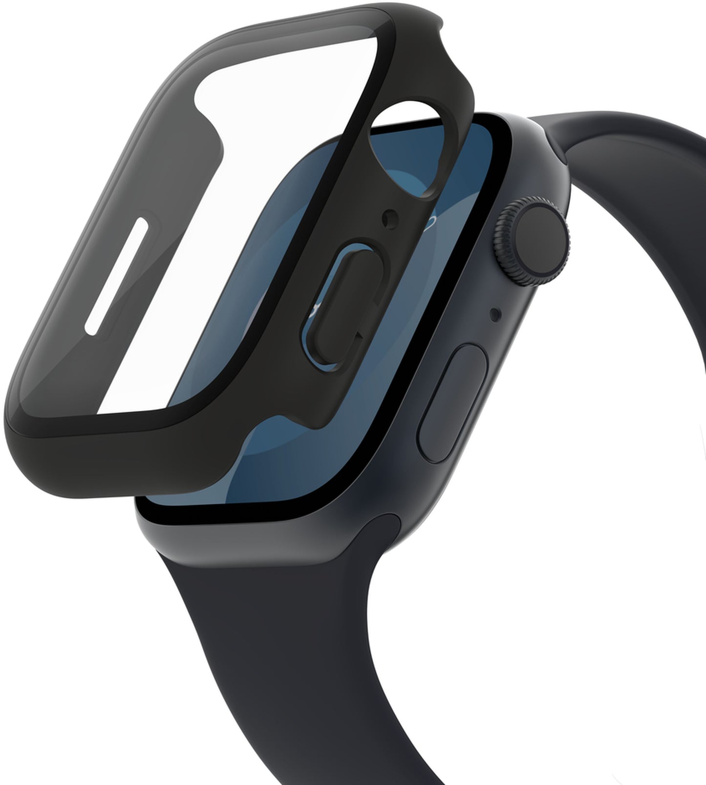 Belkin ScreenForce TemperedCurve Hülle für Apple Watch 40mm / 41mm Serie, Schwarz OVG003zzBK-REV