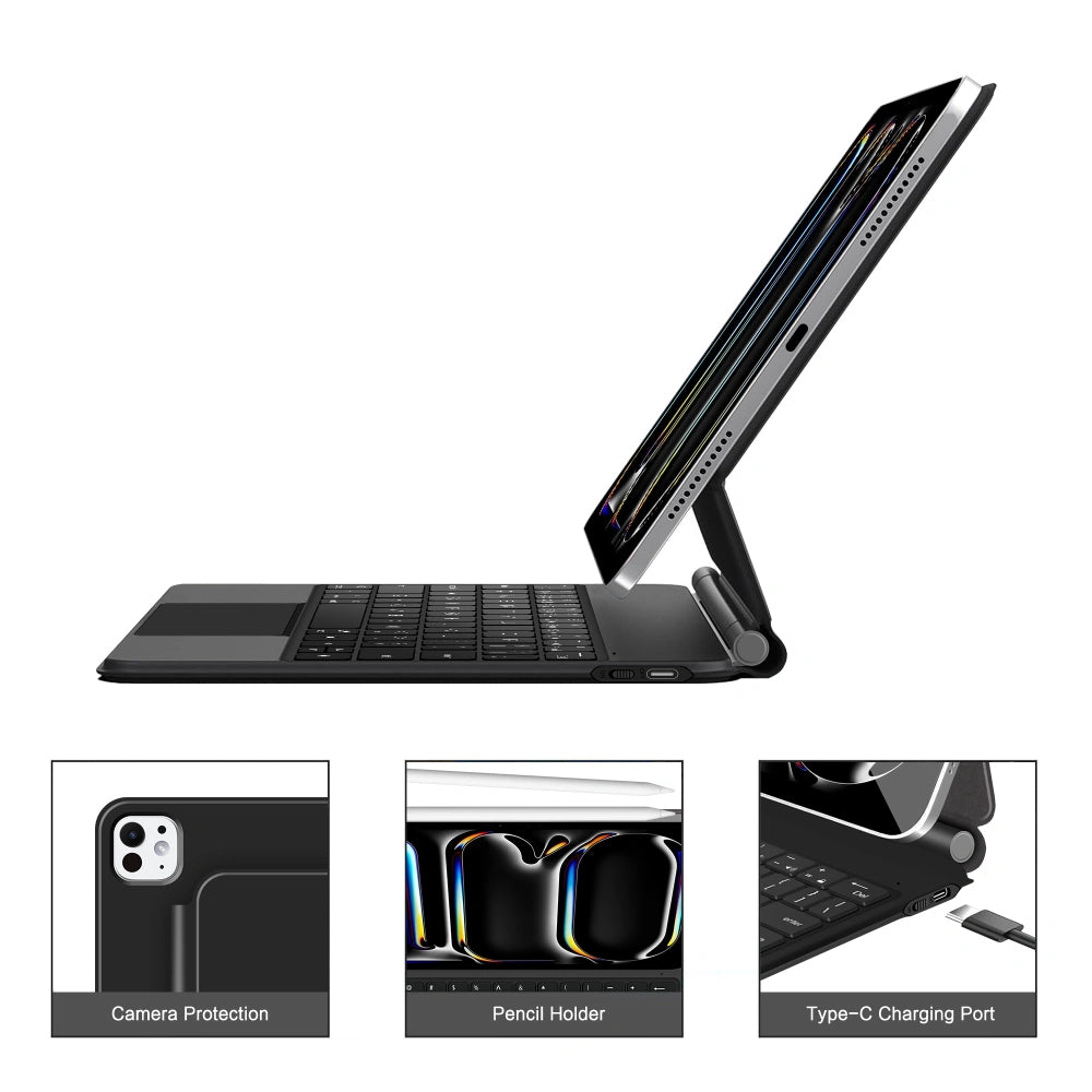 Tastaturhülle für Apple iPad Pro 11 (2025) / (2024), Tech-Protect, SmartCase Magnetic, Schwarz