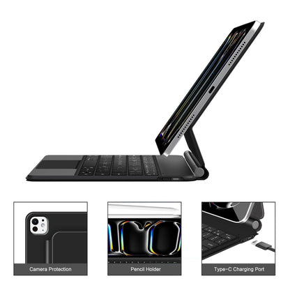 Hülle mit Tastatur für Apple iPad Pro 13 (2025) / (2024), Tech-Protect, SmartCase Magnetic, Schwarz