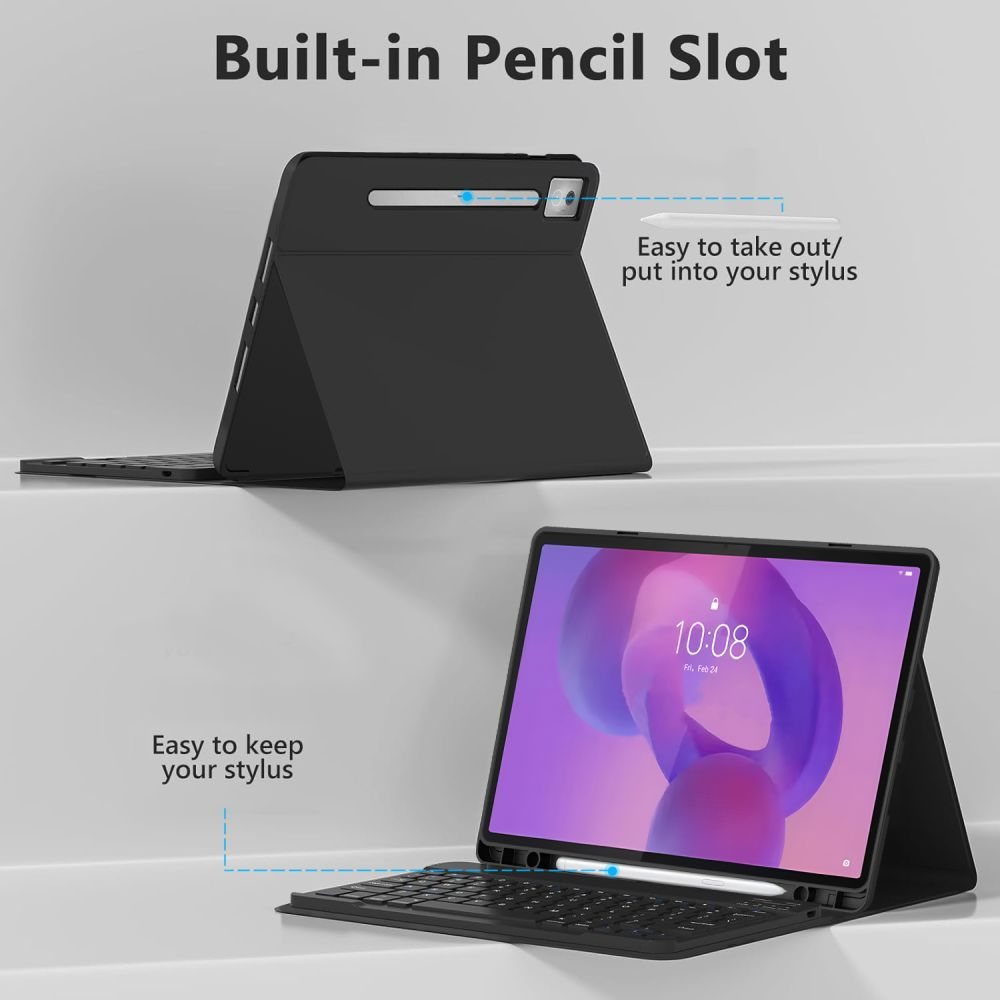 Schutzhülle mit Tastatur für Lenovo Idea Tab Pro, Tech-Protect, SC PEN, Schwarz
