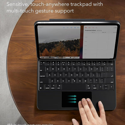 Tastaturhülle für Apple iPad (2025) / (2022), ESR, Rebound, Schwarz