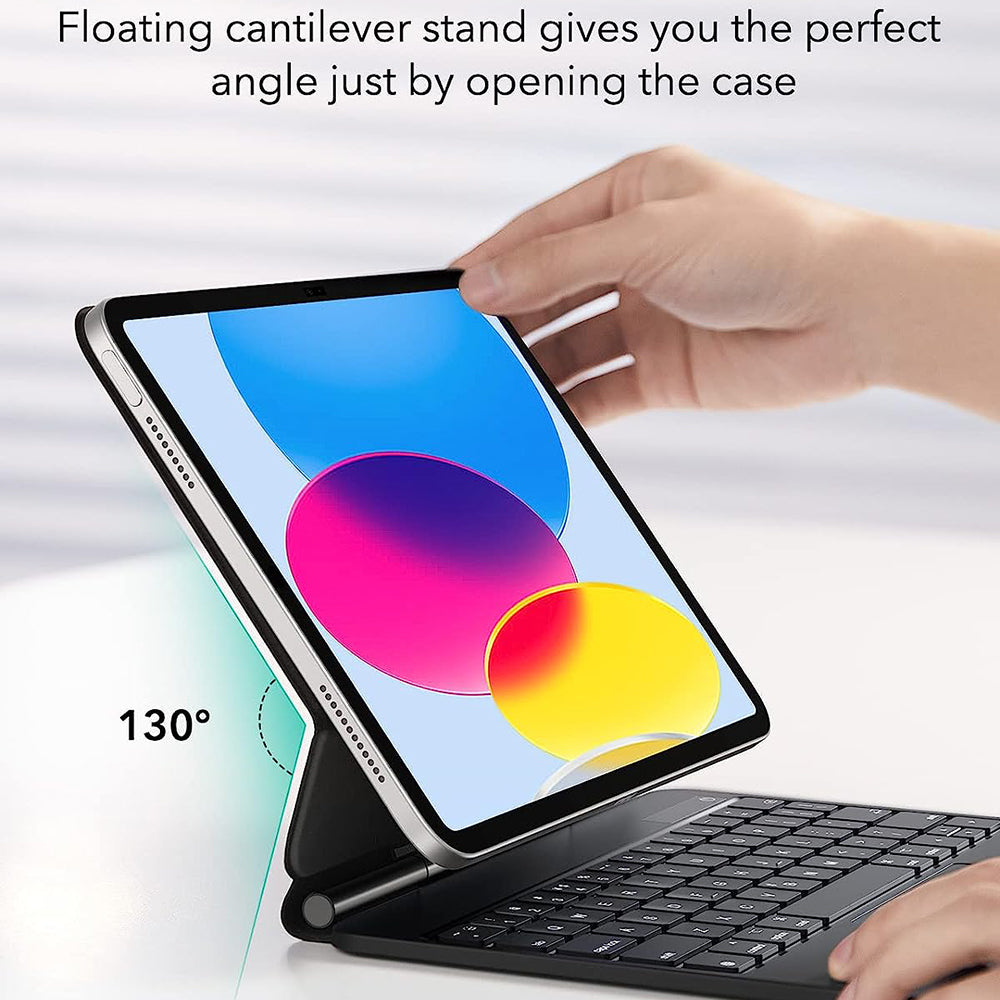 Tastaturhülle für Apple iPad (2025) / (2022), ESR, Rebound, Schwarz