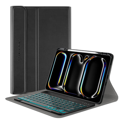 Tastaturhülle für Apple iPad Pro 11 (2024), Techsuit, CozyTab, Schwarz