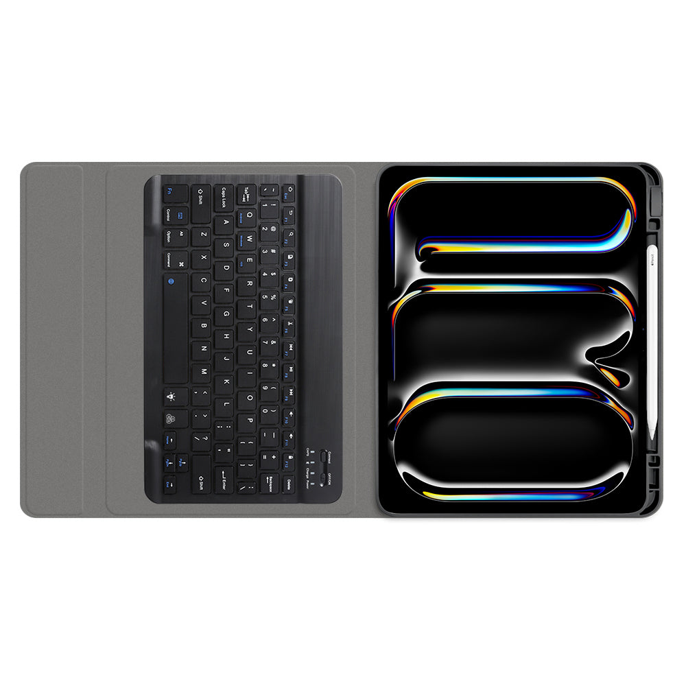 Tastaturhülle für Apple iPad Pro 11 (2024), Techsuit, CozyTab, Schwarz