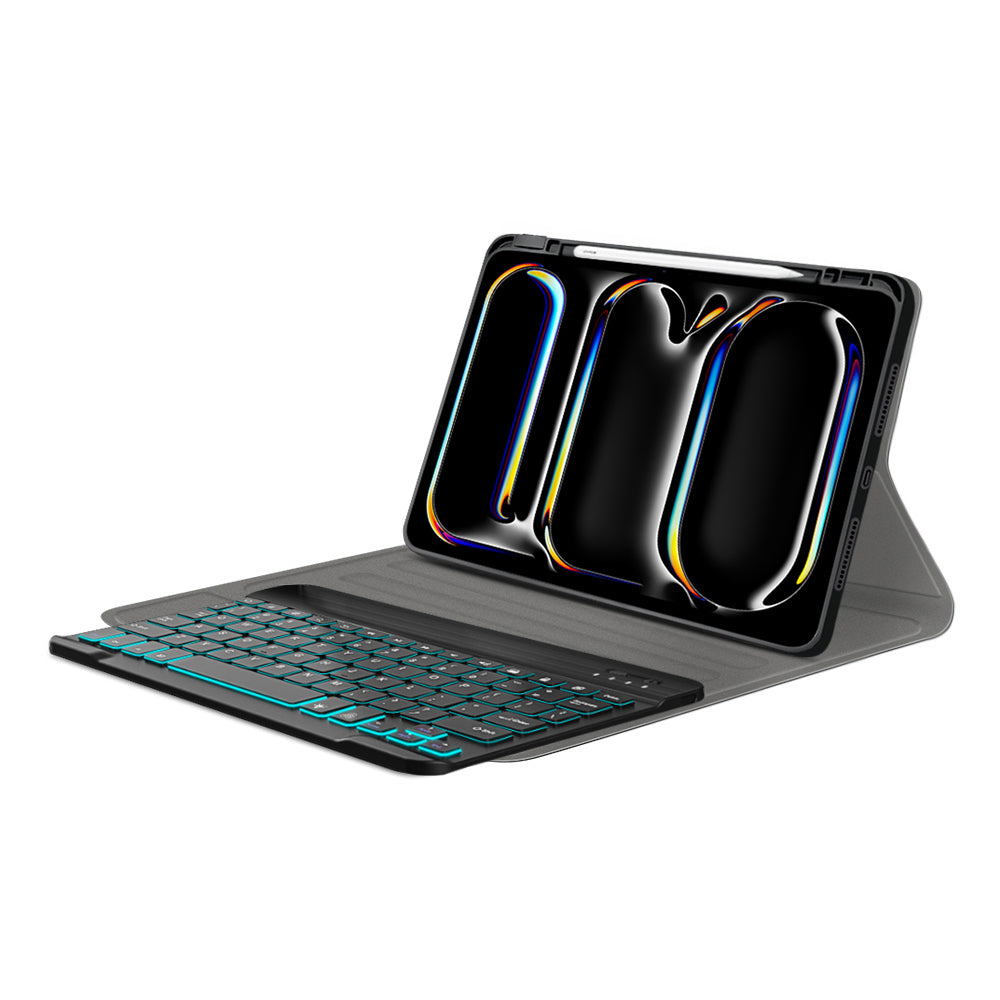 Tastaturhülle für Apple iPad Pro 11 (2024), Techsuit, CozyTab, Schwarz