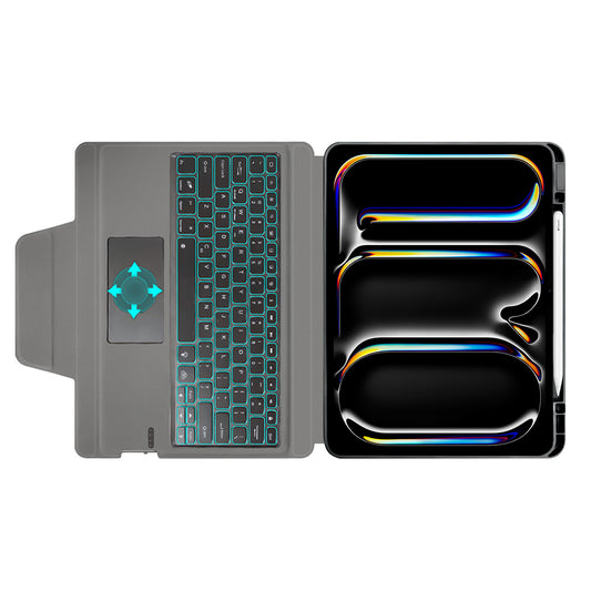 Tastaturhülle für Apple iPad Pro 13 (2024), Techsuit, KeyTab Pro, Schwarz