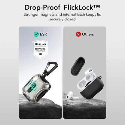 ESR Cyber FlickLock Hülle für Apple AirPods Pro 3, Grau