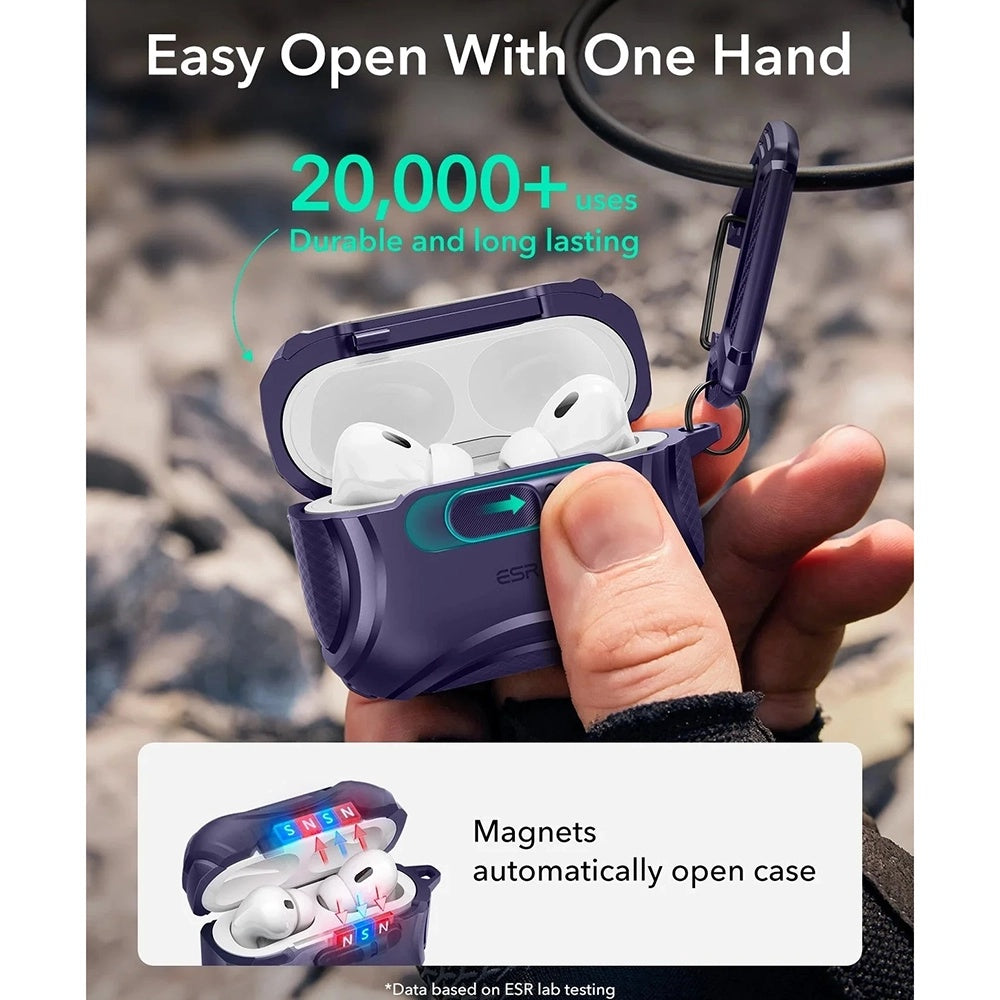 ESR Cyber FlickLock Hülle für Apple AirPods Pro 3, Lila