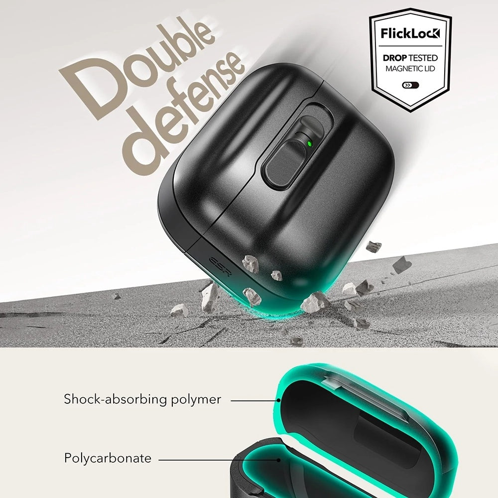 ESR Pulse Magnetic FlickLock Hülle für Apple AirPods Pro 3, Grau