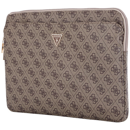 Guess 4G Triangle Logo Case for 14-inch Laptop, Brown