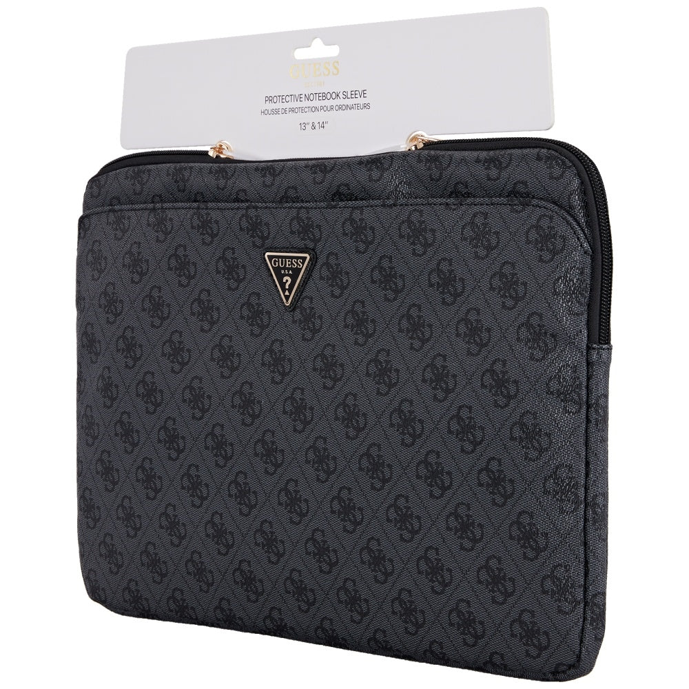Guess 4G Triangle Logo Hülle für 14-Zoll-Laptop, Schwarz