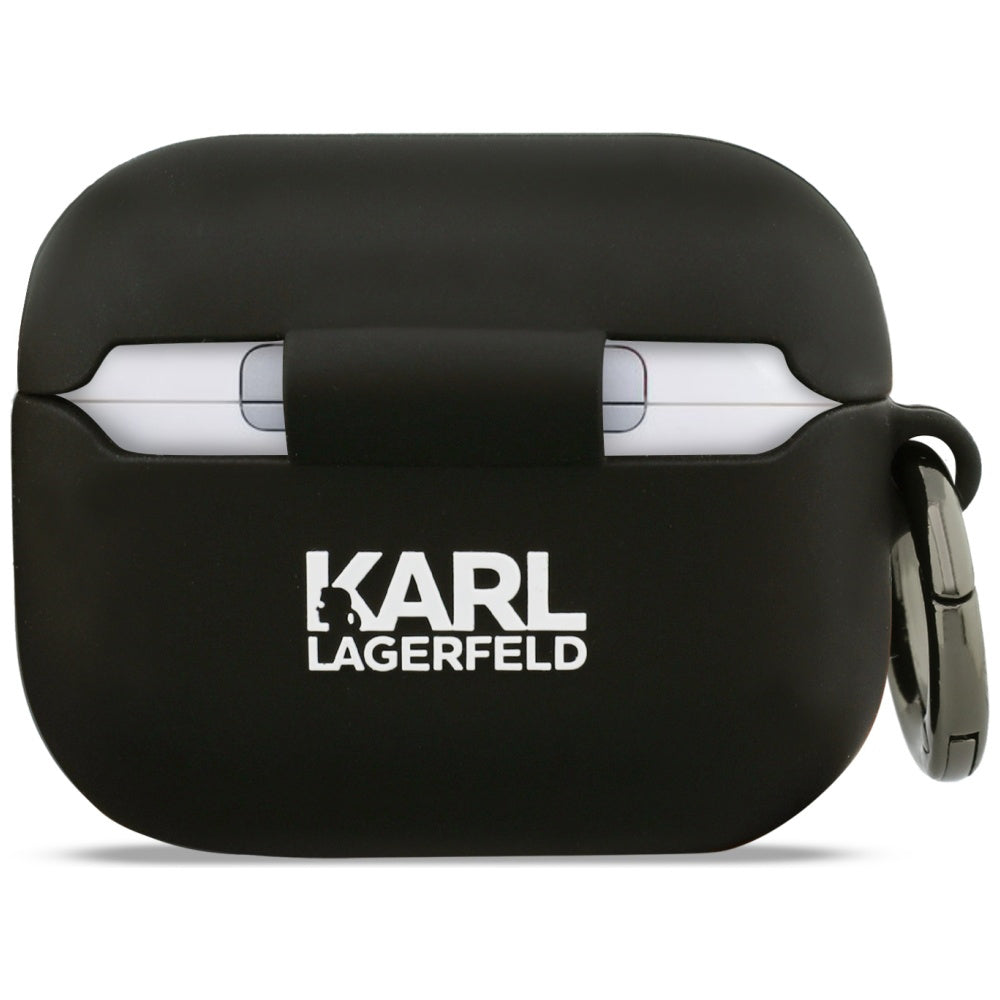 Karl Lagerfeld 3D Karl's Head Hülle für Apple Airpods Pro 3, Schwarz