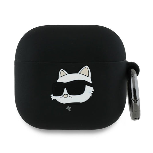 Karl Lagerfeld 3D Choupette's Head Hülle für Apple AirPods 4, Schwarz
