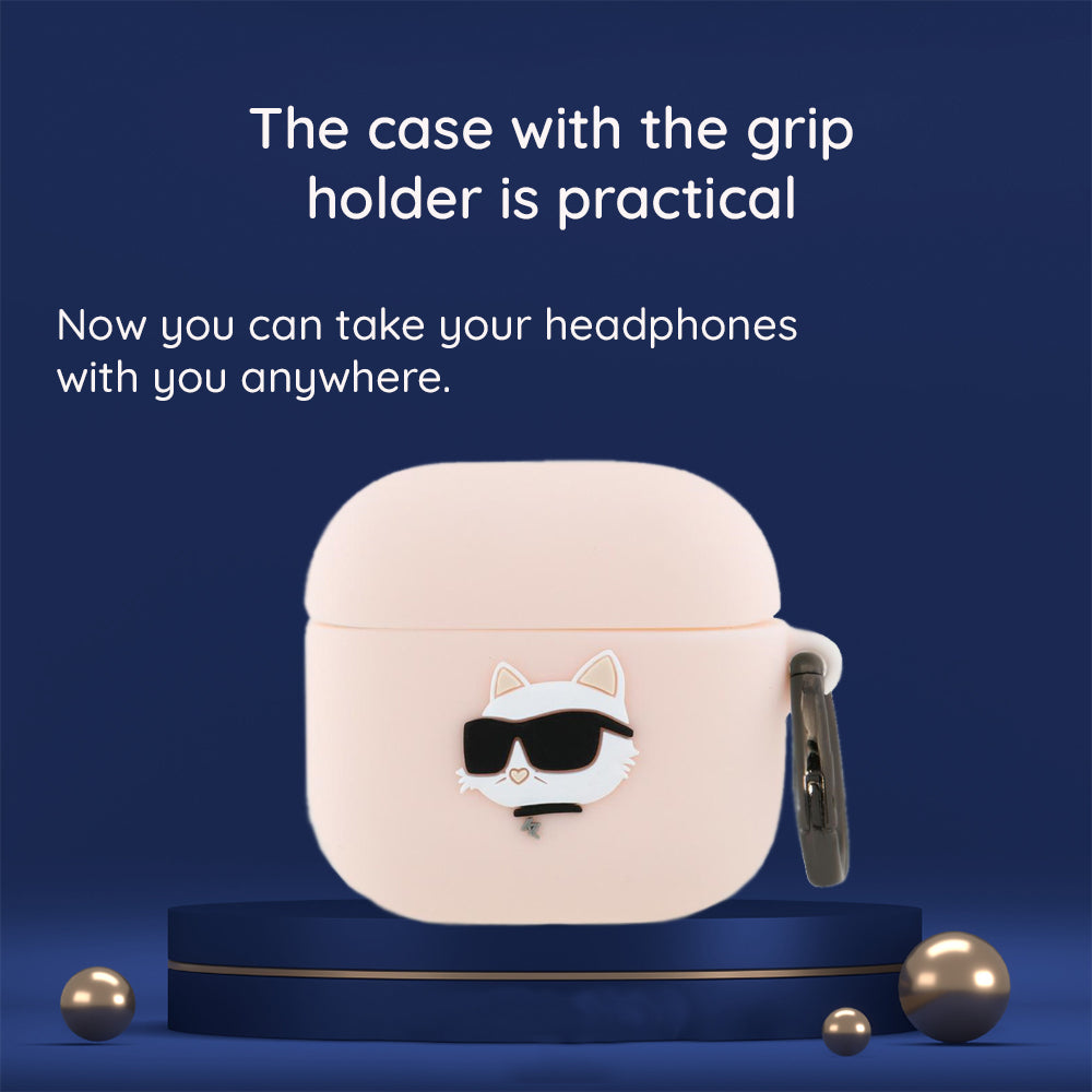 Karl Lagerfeld 3D Choupette's Head Hülle für Apple AirPods 4, Rosa