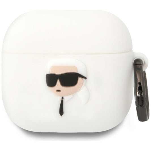 Karl Lagerfeld 3D NFT Karl's Head Hülle für Apple AirPods 4, Weiß