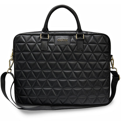 Guess Quilted Tasche für 15-Zoll-Laptop, Schwarz