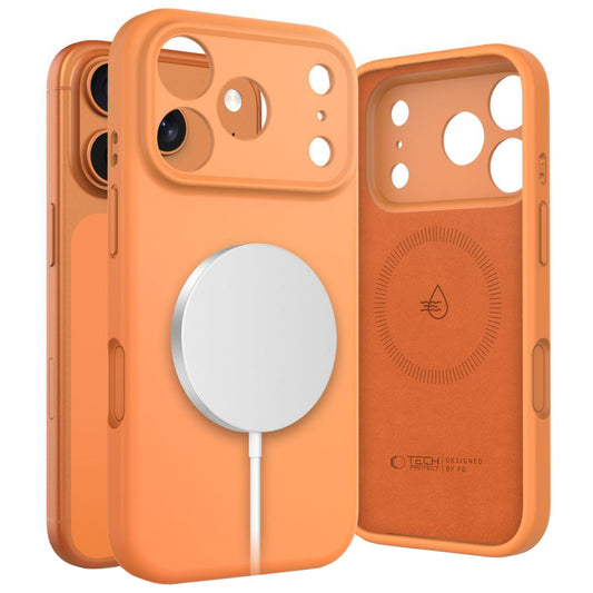 MagSafe Hülle für Apple iPhone 17 Pro, Tech-Protect, Silikon, Orange