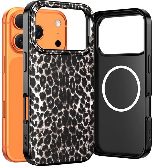 MagSafe Hülle für Apple iPhone 17 Pro Max, Tech-Protect, Lamano Leopard, Schwarz