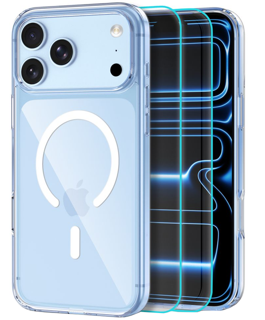 MagSafe-Hülle für Apple iPhone 18 Pro Max / 17 Pro Max, Tech-Protect, Flexair Hybrid mit Displayschutz, Transparent