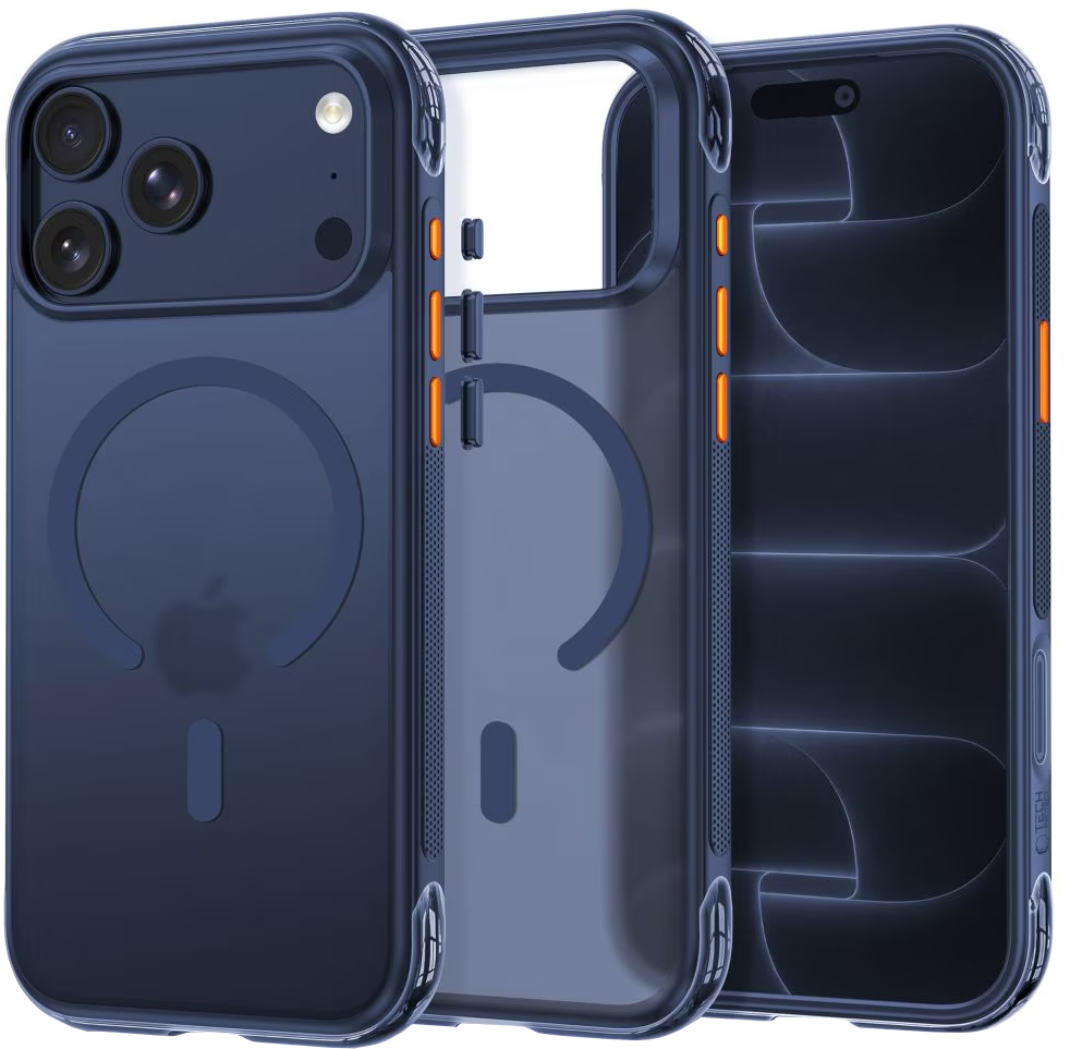 MagSafe-Hülle für Apple iPhone 18 Pro / 17 Pro, Tech-Protect, MagAir CC, Mattes Marineblau