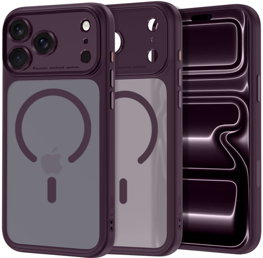 MagSafe-Hülle für Apple iPhone 18 Pro Max / 17 Pro Max, Tech-Protect, MagPeak CC, Mattes Weinrot