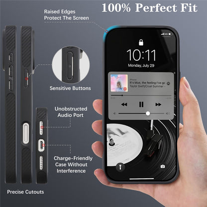 MagSafe-Hülle für Apple iPhone 17 Pro, OEM, Carbon-Metallring, Schwarz