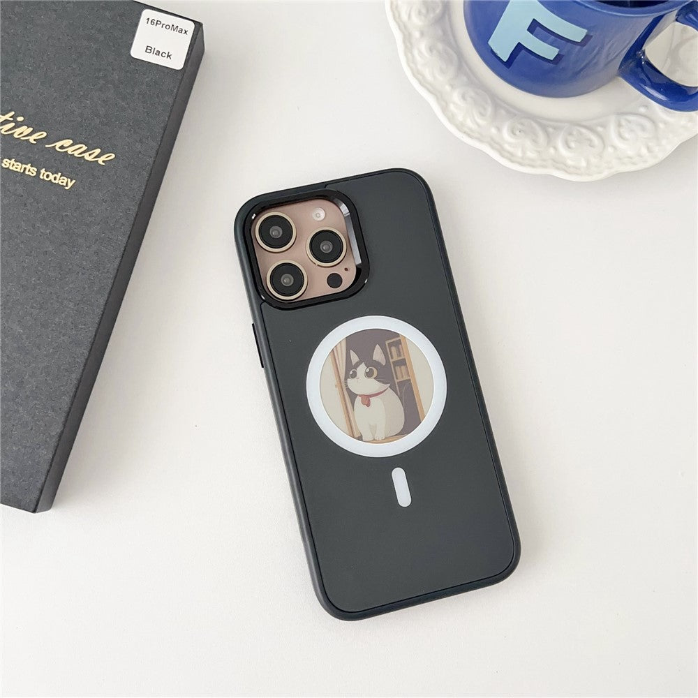 MagSafe-Hülle für Apple iPhone 15 Pro Max, OEM, Rundbildschirm Smart E-Ink, Schwarz