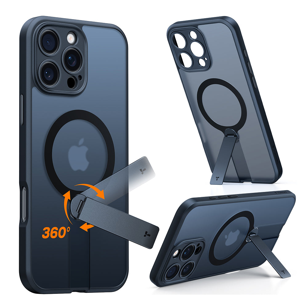 MagSafe Case for Apple iPhone 16 Pro Max, Torras, Pstand Spin, Black