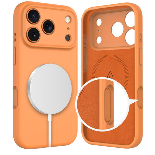 MagSafe Hülle für Apple iPhone 17 Pro, Tech-Protect, Silikon, Orange