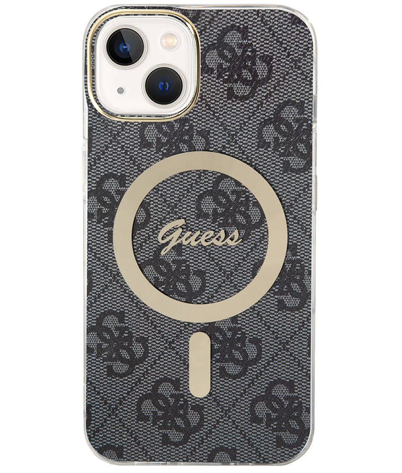 MagSafe Case for Apple iPhone 15, Guess, 4G IML, Black GUHMP15SH4STK