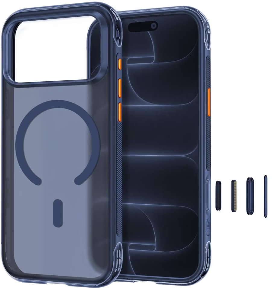 MagSafe-Hülle für Apple iPhone 18 Pro / 17 Pro, Tech-Protect, MagAir CC, Mattes Marineblau