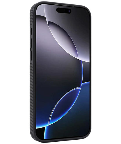MagSafe-Hülle für Apple iPhone 16 Pro Max, OEM, Carbon-Metallring, Schwarz