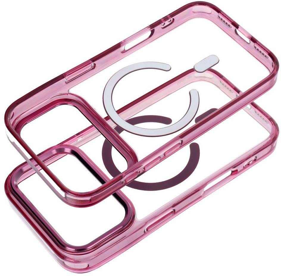 MagSafe-Hülle für Apple iPhone 18 Pro / iPhone 17 Pro, OEM, Frame Clear Hybrid, Burgunderrot
