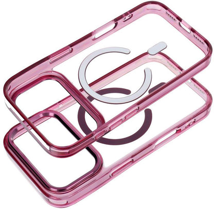 MagSafe-Hülle für Apple iPhone 18 Pro / iPhone 17 Pro, OEM, Frame Clear Hybrid, Burgunderrot