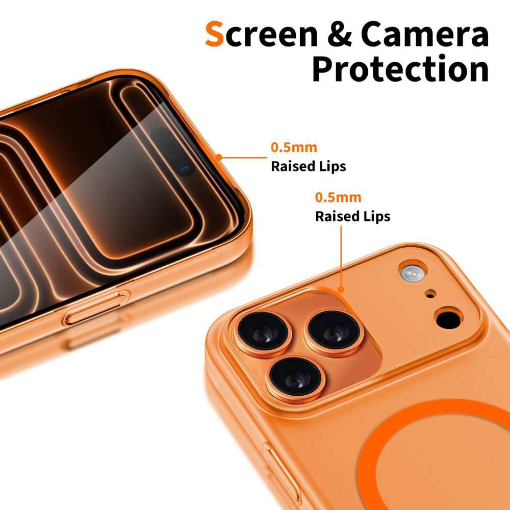 MagSafe Hülle für Apple iPhone 17 Pro, Tech-Protect, MagSlim, Matt Orange